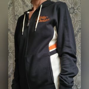 Size M Women's Harley-Davidson Black Full-Zip Fleece Hoodie